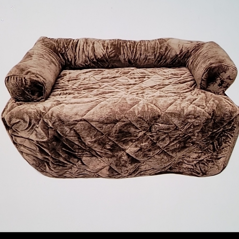 COPY - CHOCOLATE BROWN BURROW BUD COUCH & CHAIR PROTECTOR PET BED